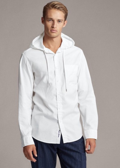 Camisa Ralph Lauren Hombre Blancos - Oxford Hooded - YHLUO5349